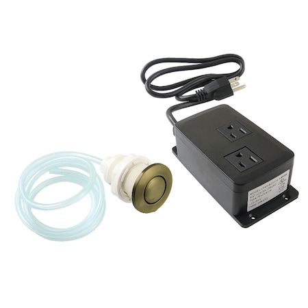 Kingston Brass Dual Outlet Garbage Disposal Air Switch Kit, Antique Brass KADK31AB